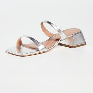 Intentionally Blank - Near Slide Silver Heeled Mules- Size 38 (7.5/8)